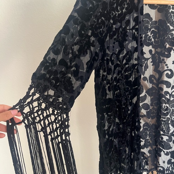 Forever 21 Black Lace Bohemian Poncho - Picture 2 of 6
